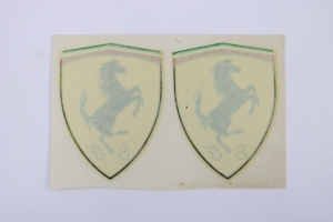 1960-68 Ferrari Scuderia Small Shield Wing Fender Decal Sticker Pair 250 275 330
