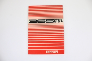 1973 Ferrari 365 GTB/4 Daytona Owner’s Manual Handbook