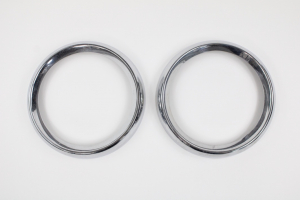 1963-68 Ferrari 330 Carello Chrome Headlight Bezel Pair