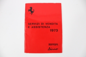 1973 Ferrari Dealer Directory Servizi Vendita E Assistenza 246 Dino 365 GTB/4 Daytona
