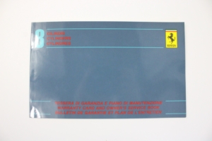 1983 Ferrari 8 Cylinder 308 Mondial BLANK Unstamped Warranty Card Manual Handbook