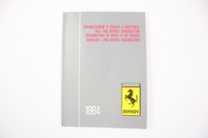 1984 Ferrari Dealer Directory Servizi Vendita E Assistenza 308 QV Mondial TR 288 GTO