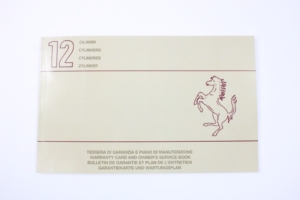 1986 Ferrari 12 Cylinder Testarossa TR BLANK Unstamped Warranty Card Manual Handbook