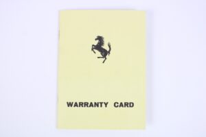 1969-74 Ferrari 365 GTB/4 Daytona English Blank Warranty Card Manual Handbook Unstamped Reproduction