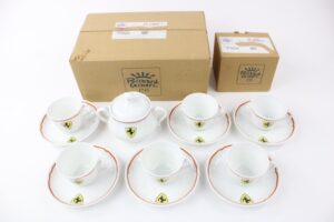 1970’s Richard Ginori Ferrari Tea Coffee Cup Mug Service Set Enzo Ristorante Cavallino