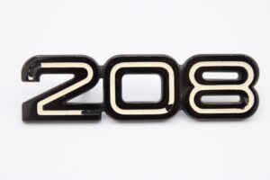 1980-85 Ferrari 208 OEM Rear Grille Badge Script Emblem