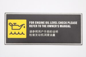 1990-2010 Ferrari Engine Oil Level Sticker Decal OEM 348 355 360 550 575