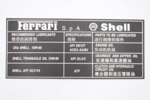 1990-2010 Ferrari Engine Oil Shell Sticker Decal OEM 348 355 360 550 575
