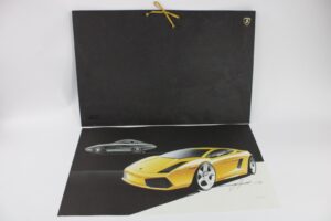 2003 Lamborghini Gallardo 40th Anniversary Lithographic Print Drawing Signed