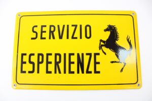 1970's Ferrari Servizio Esperienze Enamel Dealership Sign Dino Daytona 308