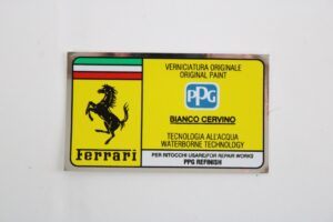 1990-2023 OEM Ferrari PPG Paint Color Sticker Decal Bianco Cervino