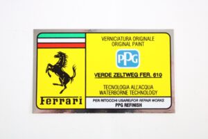1990-2023 OEM Ferrari PPG Paint Color Sticker Decal Verde Zeltweg FER. 610