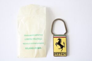 1970’s Ferrari A.E. Lorioli Milano Keyring Key Fob with Packet 308 328 Dino Daytona