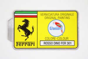 1971-2023 OEM Ferrari Glasurit Paint Color Colour Sticker Decal Rosso Dino Fer 301