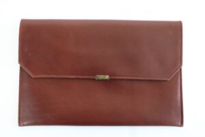 1950–64 Ferrari 250 Leather Document Manual Pouch M.G. Crepaldi with Compliments Card NOS