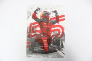 2022 Scuderia Ferrari F1 British GP Silverstone Maiden F1 Victory Carlos Sainz Signed Print