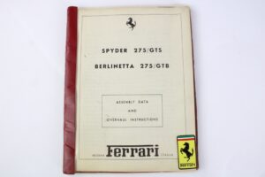 1967-74 Ferrari 275 GTS GTB Assembly Data & Overhaul Instructions Manual Handbook