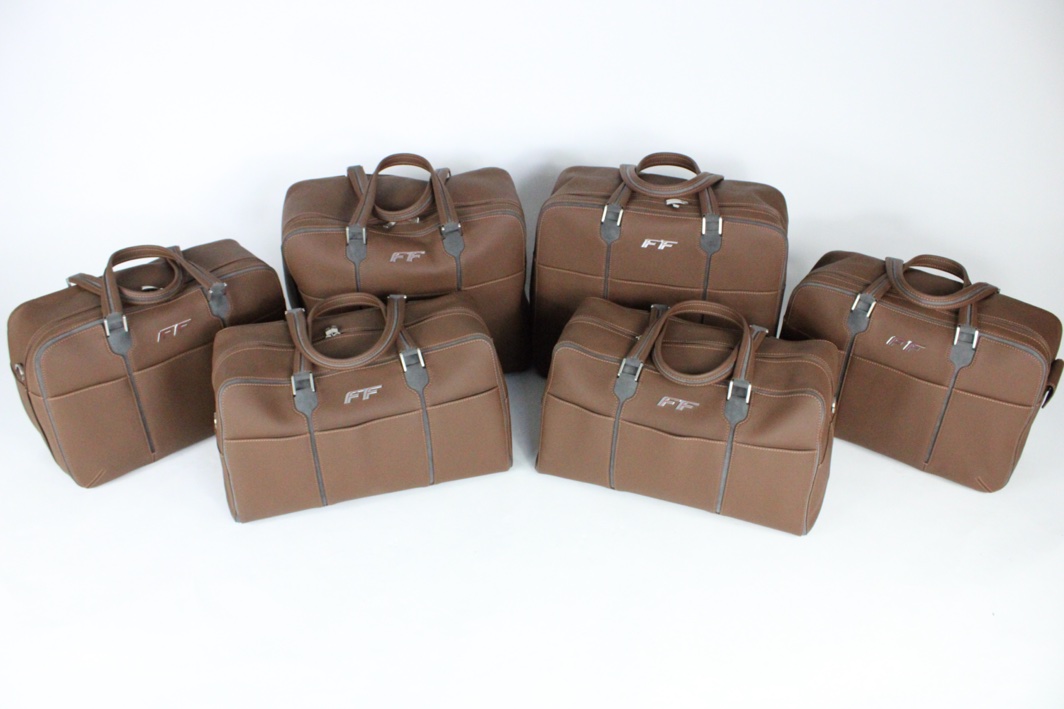 2011-16 Ferrari FF Complete 6-Piece Schedoni Brown Leather Luggage