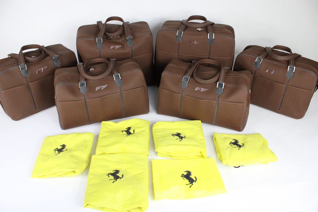 2011-16 Ferrari FF Complete 6-Piece Schedoni Brown Leather Luggage