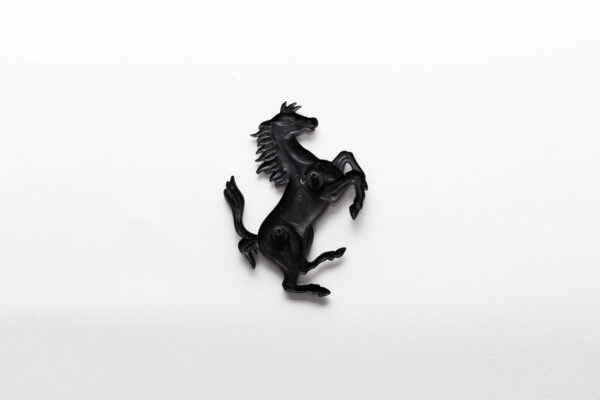 1989-95 Ferrari 348 Black Prancing Horse Cavallino Badge Emblem 107mm x 75mm