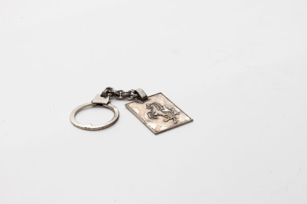 1960-76 Ferrari 925 Silver Cavallino Rampante Key Fob Keyring 250 275 330 Dino