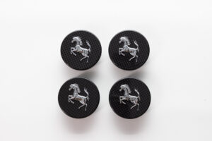 2009-2023 Ferrari Genuine OEM Carbon Fibre Cavallino Wheel Centre Hub Cap Badge Set 430 458 F12 488 California 281089
