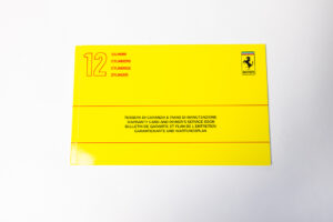 1989 Ferrari 12 Cylinder Testarossa TR BLANK Unstamped Warranty Card Manual Handbook