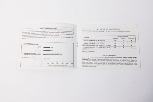 1987-92 Ferrari F40 Complete Handbook Manual Pouch Literature Set