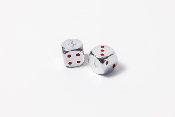 2004-15 Ferrari 430 458 599 Prancing Horse Sterling Silver Dice Pair Boxed