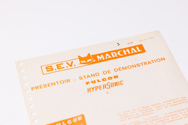 1965 Ferrari 250 275 Marchal Fulgor Hypersonic Advertisement Leaflet