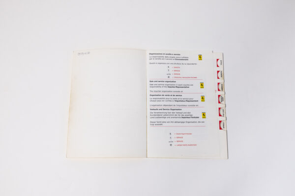 1989 Ferrari Dealer Directory 328 348 Mondial Testarossa F40