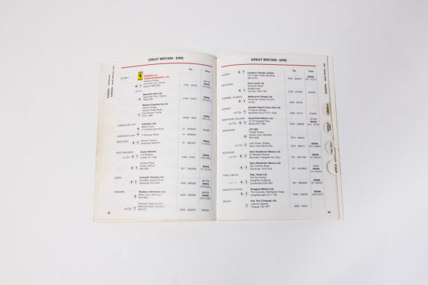 1989 Ferrari Dealer Directory 328 348 Mondial Testarossa F40