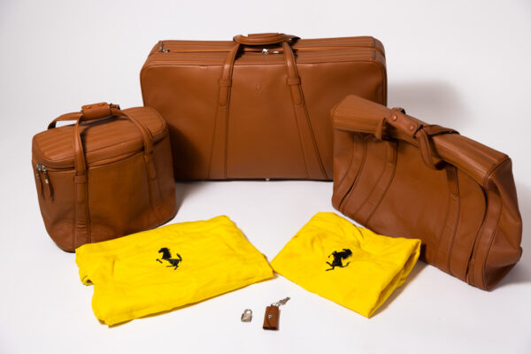 1996-2006 Ferrari 550 575 3-Piece Schedoni Leather Tan Luggage Set