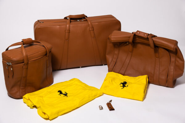 1996-2006 Ferrari 550 575 3-Piece Schedoni Leather Tan Luggage Set