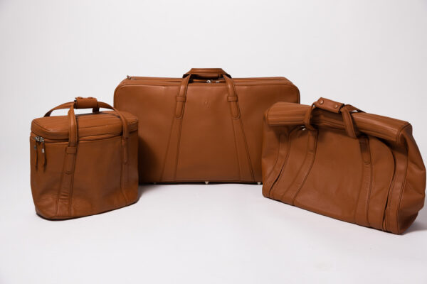 1996-2006 Ferrari 550 575 3-Piece Schedoni Leather Tan Luggage Set