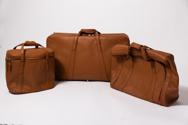 1996-2006 Ferrari 550 575 3-Piece Schedoni Leather Tan Luggage Set