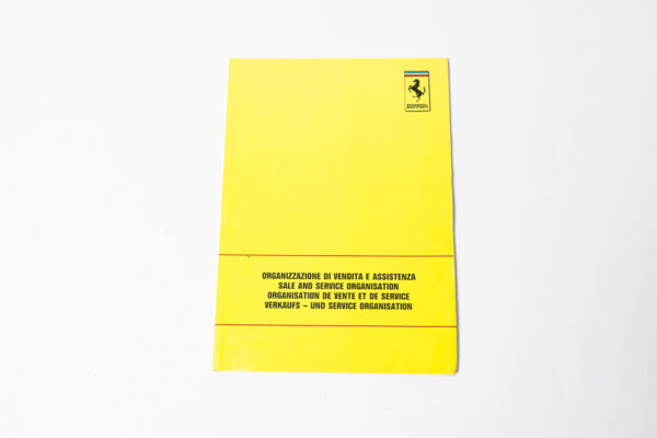 1988 Ferrari Dealer Directory 328 Mondial Testarossa F40