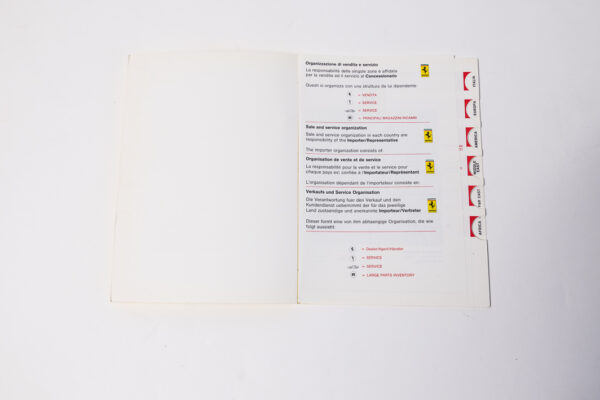 1989 Ferrari Dealer Directory 328 348 Mondial Testarossa F40