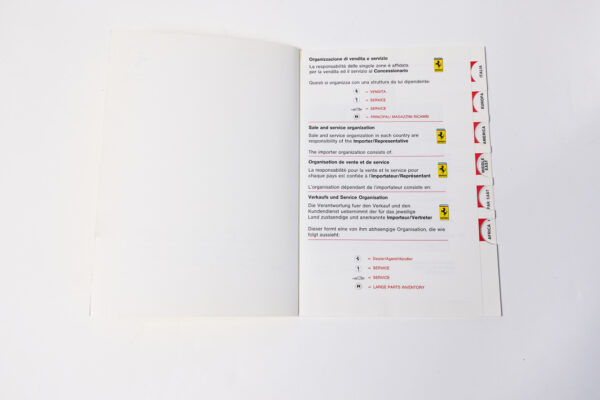 1989 Ferrari Dealer Directory 328 348 Mondial Testarossa F40