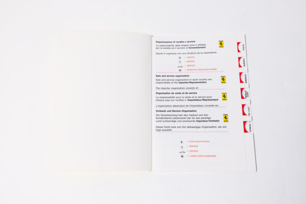 1989 Ferrari Dealer Directory 328 348 Mondial Testarossa F40