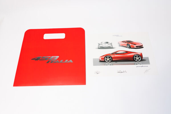 2009-15 Ferrari 458 Italia Lithograph Press Drawing Print