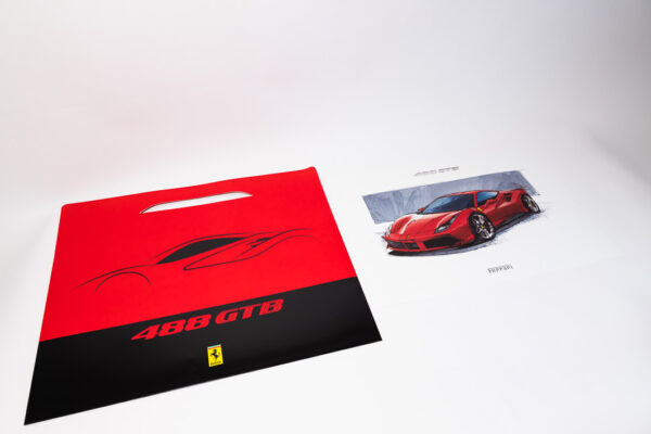 2015-19 Ferrari 488 GTB Lithograph Press Drawing Print