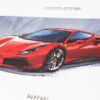 2015-19 Ferrari 488 GTB Lithograph Press Drawing Print
