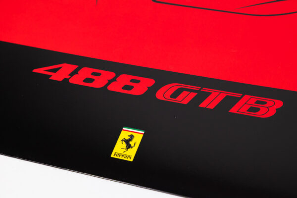 2015-19 Ferrari 488 GTB Lithograph Press Drawing Print