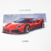 2015-19 Ferrari 488 GTB Lithograph Press Drawing Print