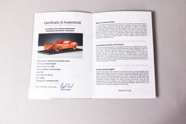 1967 Alfa Romeo Tipo 33 Stradale Scale 1:10 Marble Scale Model