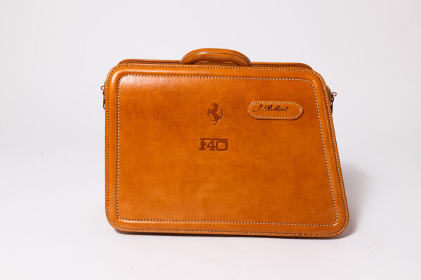 1987-92 Ferrari F40 NOS Complete 3-Piece Schedoni Leather Luggage Set