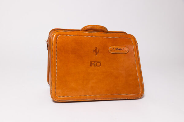 1987-92 Ferrari F40 NOS Complete 3-Piece Schedoni Leather Luggage Set