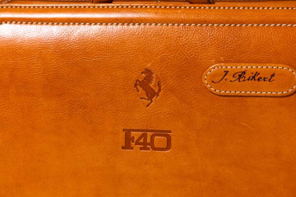 1987-92 Ferrari F40 NOS Complete 3-Piece Schedoni Leather Luggage Set