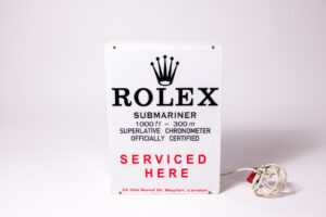 1960-80’s Rolex Submariner Serviced Here Old Bond St Illuminated Sign